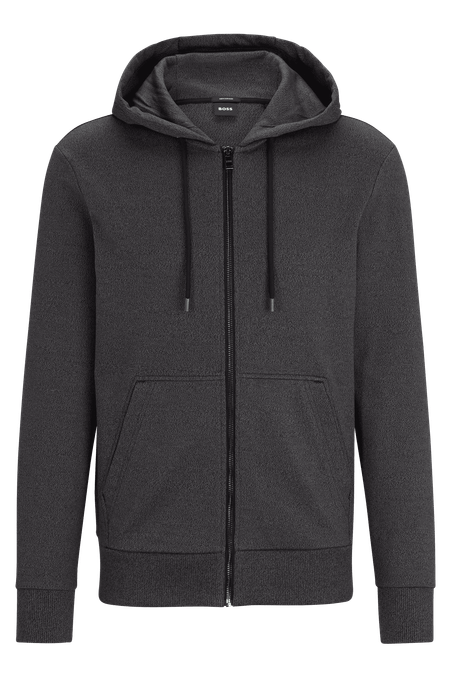 CASACA DE BUZO REGULAR FIT CON CAPUCHA Y CREMALLERA EN ALGODÓN HOMBRE