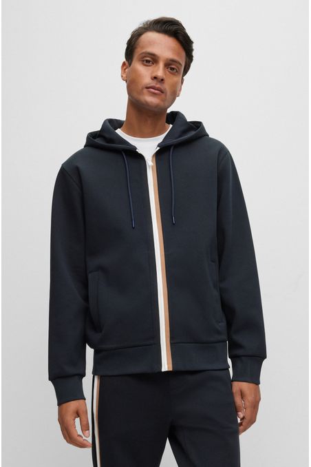 CASACA DE BUZO CON CAPUCHA RELAXED FIT DE ALGODÓN HOMBRE