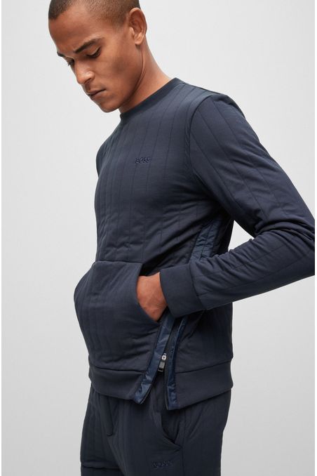 CASACA DE BUZO REGULAR FIT HÍBRIDO DE PUNTO EN VERTICAL HOMBRE