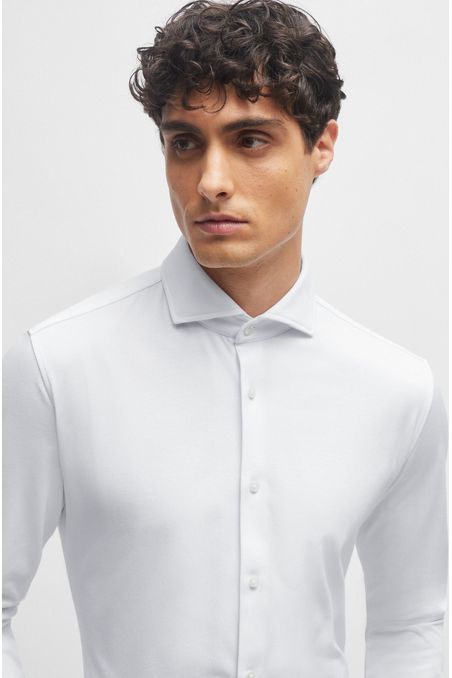 CAMISA SLIM FIT DE ELÁSTICO HOMBRE