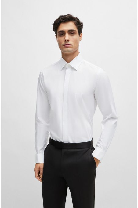 CAMISA DE VESTIR SLIM FIT EN ALGODÓN ELÁSTICO HOMBRE