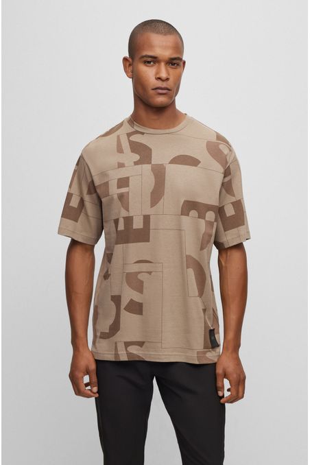 POLO RELAXED FIT CON ESTAMPADO DE LOGO HOMBRE