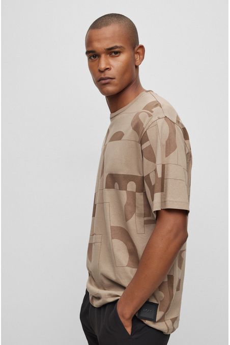 POLO RELAXED FIT CON ESTAMPADO DE LOGO HOMBRE