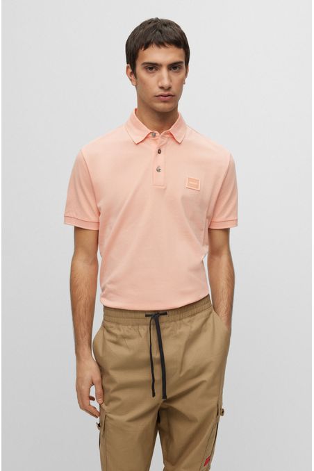 POLO PIQUÉ SLIM FIT DE ALGODÓN CON INSIGNIA DE LOGO HOMBRE