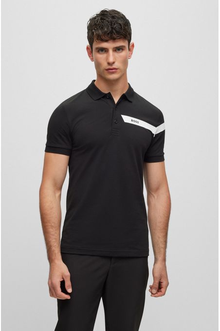 POLO PIQUÉ SLIM FIT CON RAYA Y LOGO HOMBRE