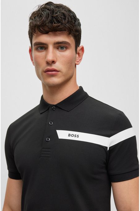 POLO PIQUÉ SLIM FIT CON RAYA Y LOGO HOMBRE
