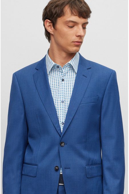 TRAJE SLIM FIT DE LANA ELÁSTICA CON ESTAMPADO HOMBRE