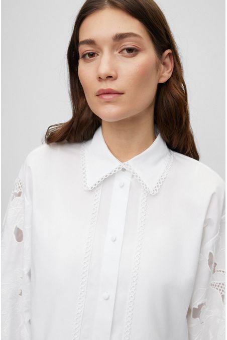 VESTIDO RELAXED FIT EN PURO ALGODÓN CON BORDADO MUJER