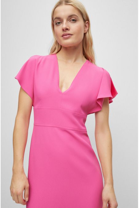 VESTIDO SLIM FIT CON CIERRE DE CREMALLERA Y ESCOTE EN PICO MUJER
