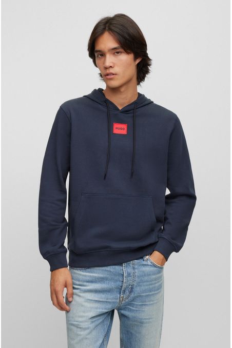 POLERA CON CAPUCHA REGULAR FIT DE ALGODÓN CON LOGO HOMBRE