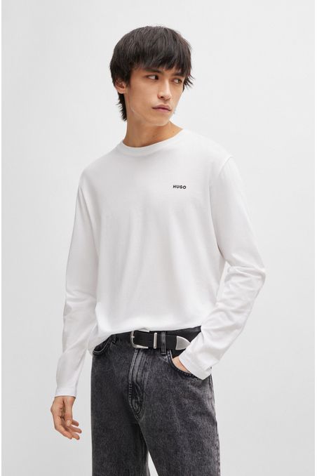 POLO REGULAR FIT DE MANGA LARGA DE ALGODÓN CON LOGO HOMBRE