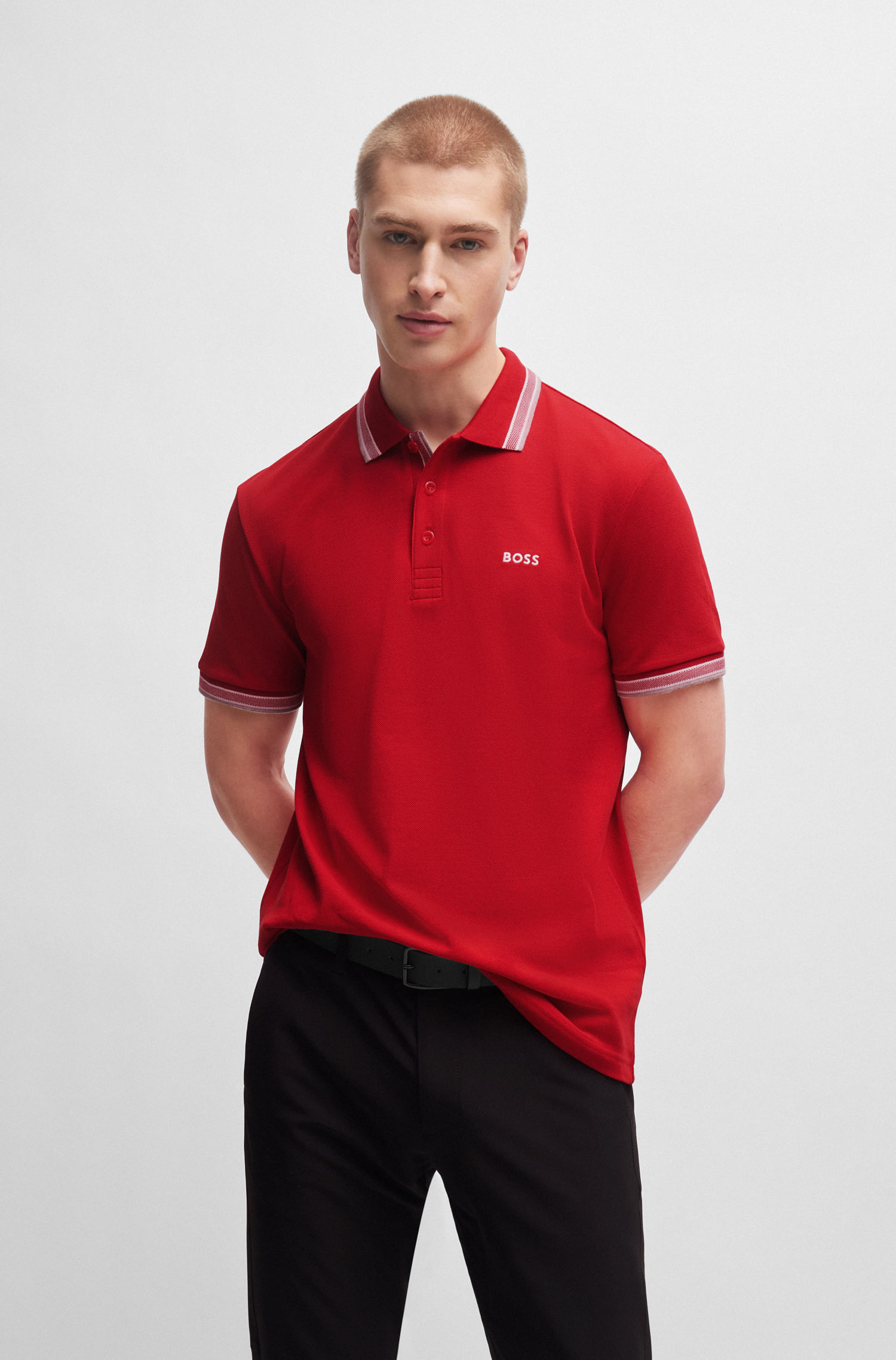 Polo camisero rojo on sale