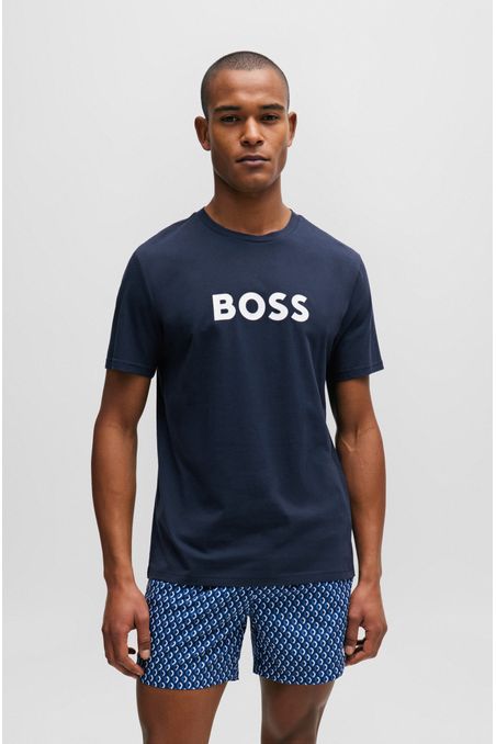POLO DE PLAYA REGULAR FIT DE ALGODÓN CON LOGO HOMBRE