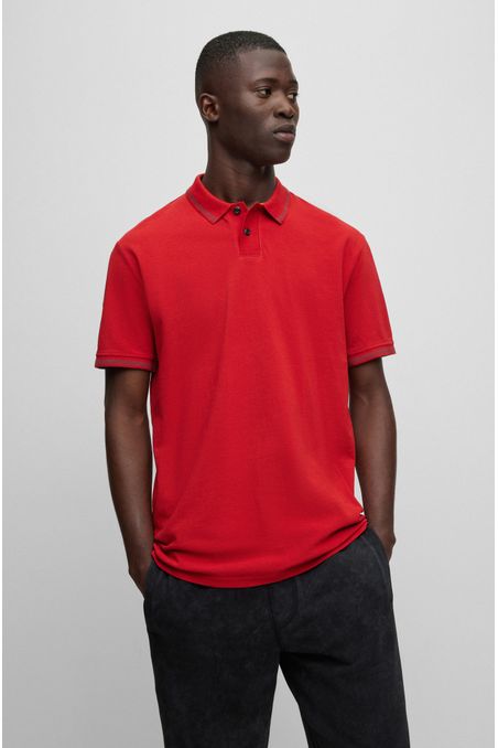 POLO PIQUÉ REGULAR FIT DE ALGODÓN CON DETALLES HOMBRE