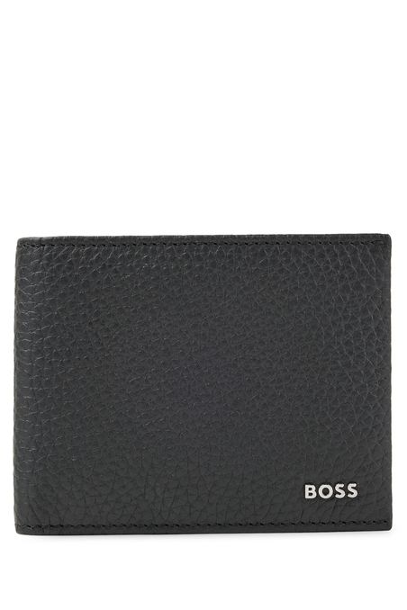 BILLETERA DE PIEL GRANULADA CON LOGO PULIDO HOMBRE