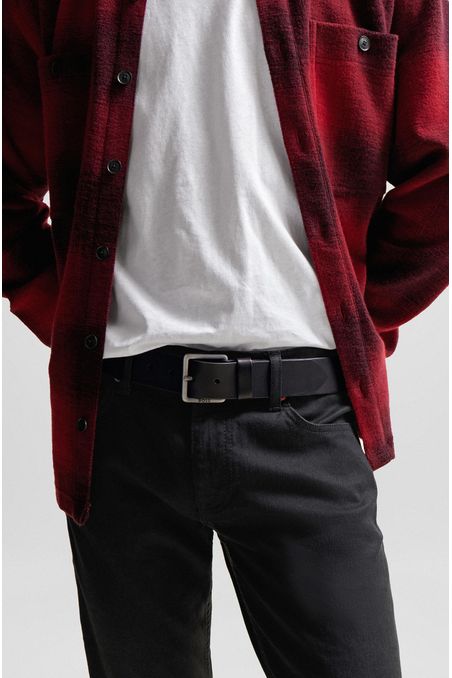 CINTURÓN DE PIEL CON LOGO HOMBRE