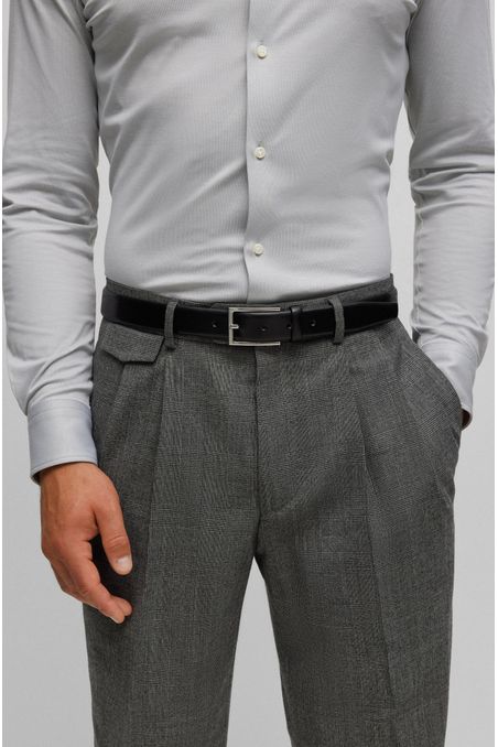 CINTURÓN DE PIEL ITALIANA CON LOGO GRABADO HOMBRE