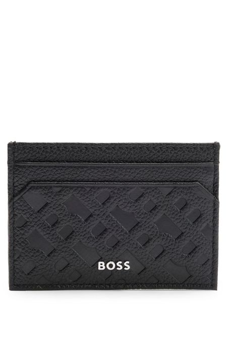 TARJETERO DE PIEL GRANULADA CON MONOGRAMAS GRABADOS HOMBRE