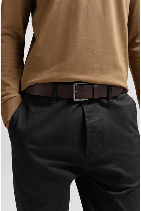 CINTURÓN DE PIEL CON LOGO HOMBRE