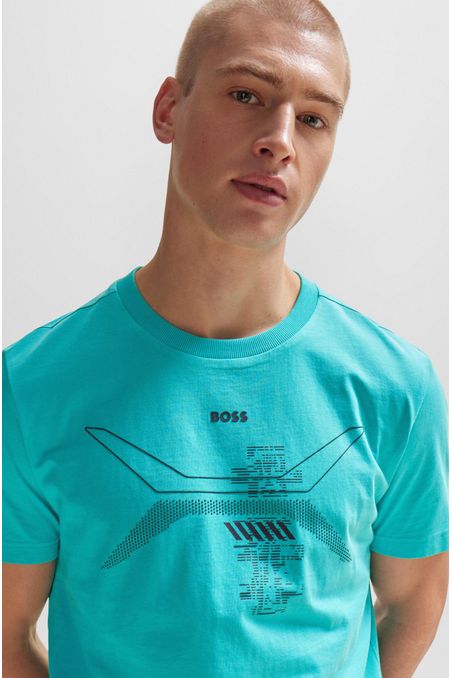 POLO REGULAR FIT DE CUELLO REDONDO CON ILUSTRACIÓN HOMBRE