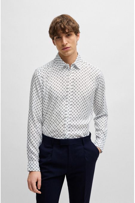 CAMISA REGULAR FIT EN TEJIDO OXFORD ESTAMPADO HOMBRE