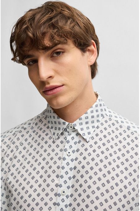 CAMISA REGULAR FIT EN TEJIDO OXFORD ESTAMPADO HOMBRE