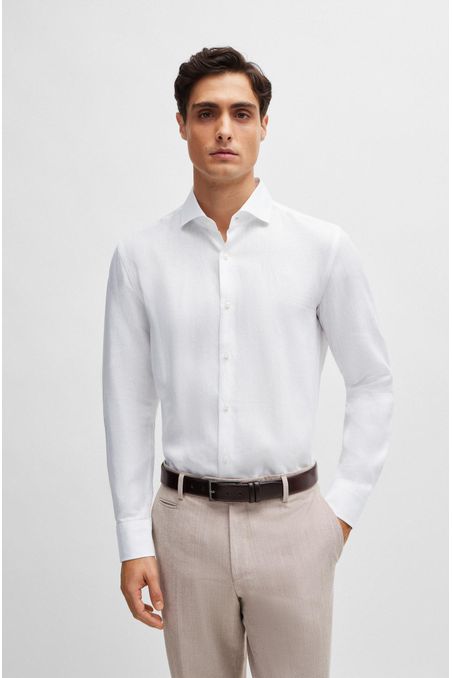 CAMISA SLIM FIT DE LINO CON HOMBRE