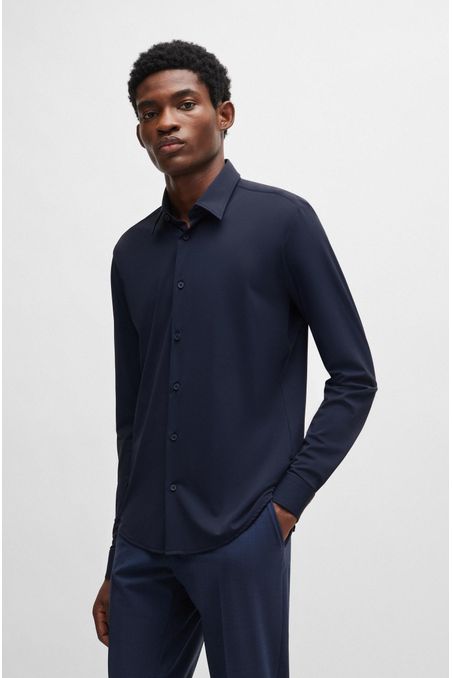 CAMISA SLIM FIT DE PUNTO ELÁSTICO HOMBRE