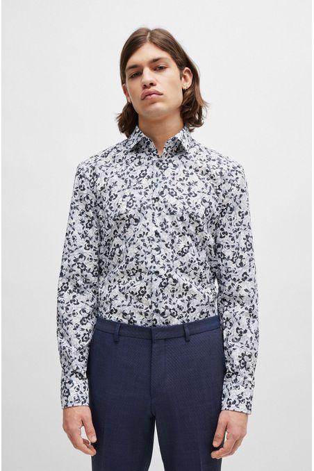 CAMISA SLIM FIT EN ALGODÓN ESTAMPADO HOMBRE