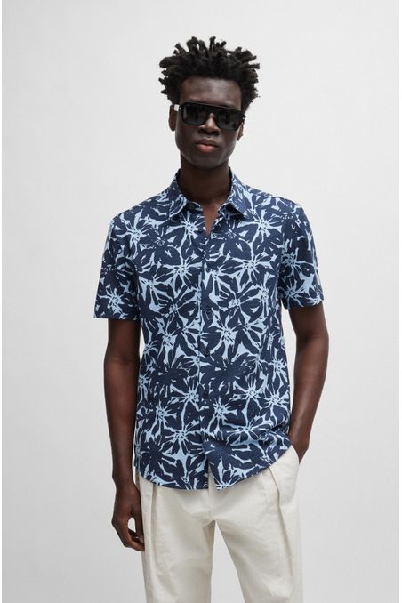 CAMISA SLIM FIT EN ALGODÓN ESTAMPADO HOMBRE