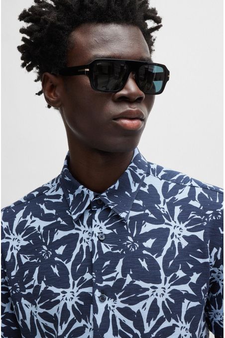 CAMISA SLIM FIT EN ALGODÓN ESTAMPADO HOMBRE