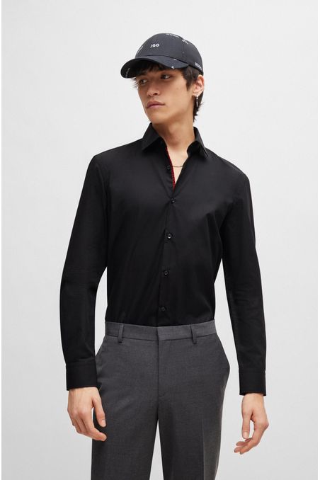 CAMISA SLIM FIT EN POPELÍN DE ALGODÓN HOMBRE