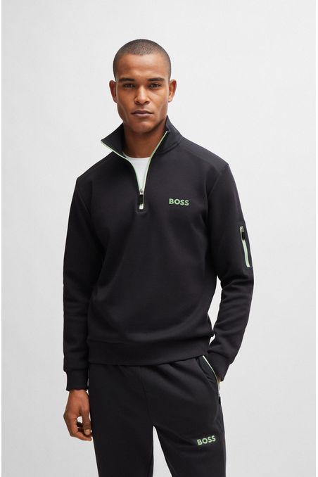 POLERA REGULAR FIT DE ALGODÓN CON CUELLO CON CREMALLERA Y LOGO HOMBRE
