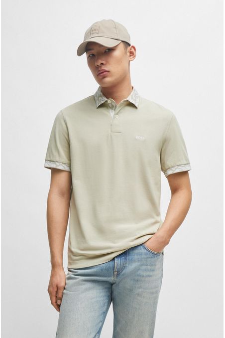 POLO PIQUÉ REGULAR FIT DE PIQUÉ DE ALGODÓN CON ESTAMPADO HOMBRE