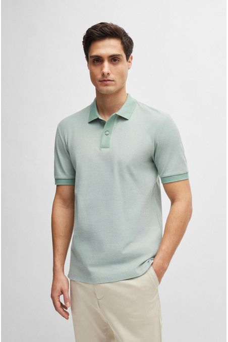 POLO PIQUÉ SLIM FIT DE ALGODÓN EN DOS TONOS HOMBRE