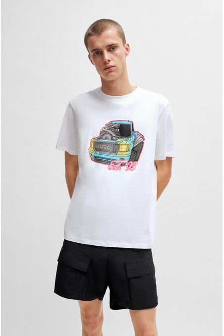 POLO RELAXED FIT DE ALGODÓN CON DIBUJO HOMBRE