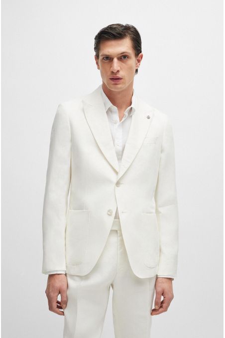 SACO SLIM FIT EN LINO MICROESTAMPADO HOMBRE