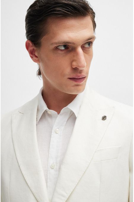 SACO SLIM FIT EN LINO MICROESTAMPADO HOMBRE