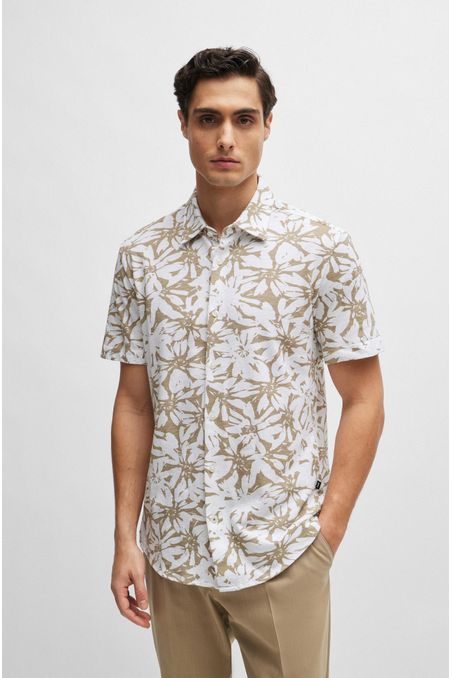 CAMISA SLIM FIT EN ALGODÓN ESTAMPADO HOMBRE