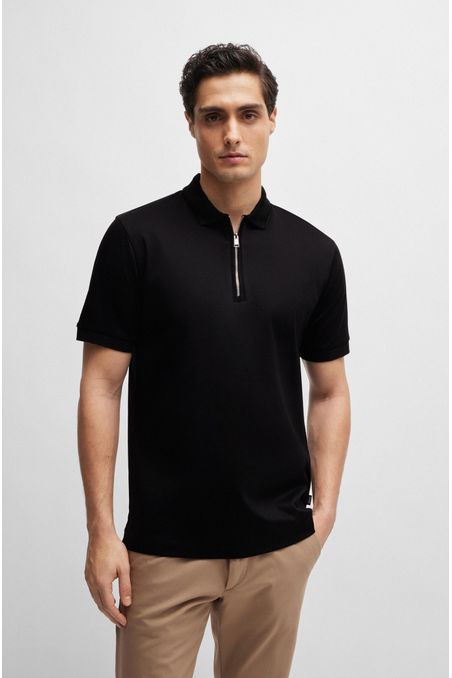 POLO PIQUÉ SLIM FIT DE ALGODÓN CON CUELLO CON CREMALLERA HOMBRE