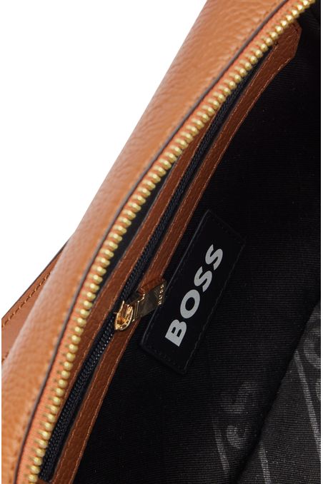 BOLSO CRUZADO DE PIEL GRANULADA CON DETALLES MUJER