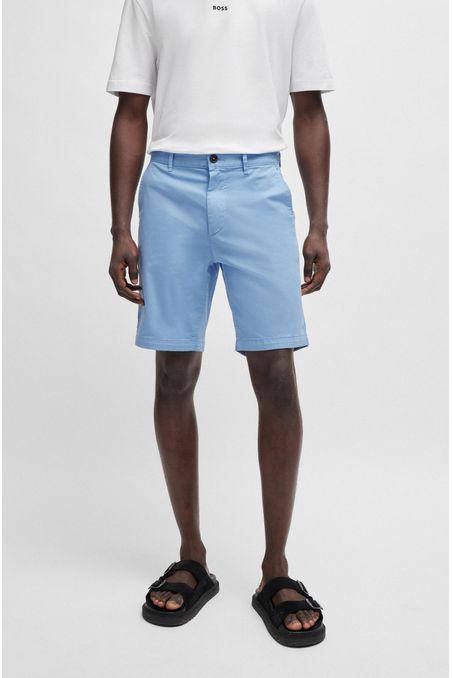 SHORTS SLIM FIT DE SARGA DE ALGODÓN ELÁSTICO HOMBRE