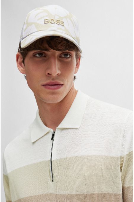 GORRA DE SEIS PANELES CON ESTAMPADO Y LOGO BORDADO HOMBRE