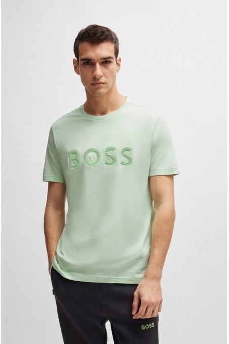 POLO REGULAR FIT DE PUNTO DE ALGODÓN CON LOGO DE MALLA HOMBRE