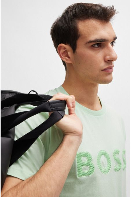 POLO REGULAR FIT DE PUNTO DE ALGODÓN CON LOGO DE MALLA HOMBRE