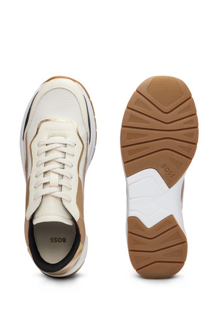 ZAPATILLAS EN MEZCLA DE MATERIALES MUJER