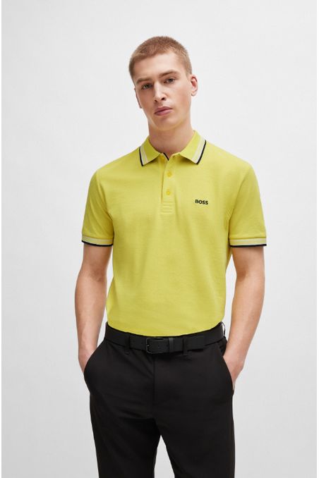 POLO PIQUÉ REGULAR FIT DE PIQUÉ DE ALGODÓN CON LOGO EN CONTRASTE HOMBRE