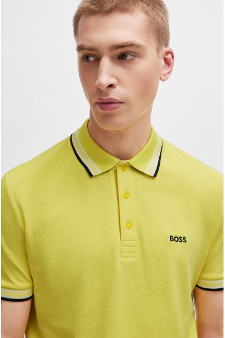 POLO PIQUÉ REGULAR FIT DE PIQUÉ DE ALGODÓN CON LOGO EN CONTRASTE HOMBRE