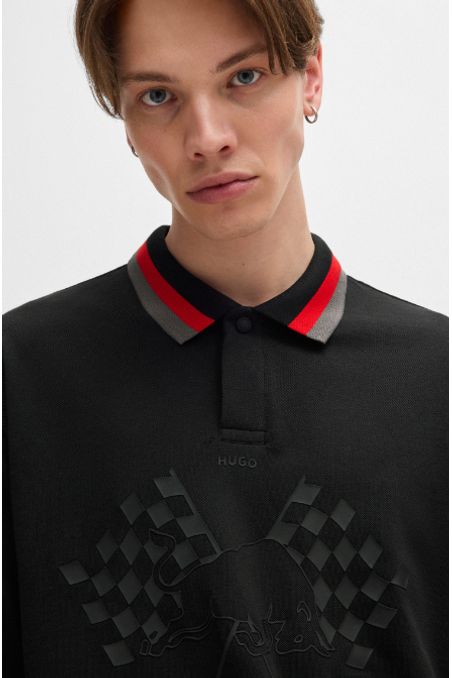 POLO PIQUÉ RELAXED FIT HUGO X RB CON DETALLE DE LA MARCA HOMBRE