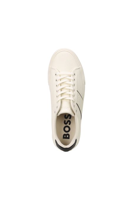 ZAPATILLAS DE PIEL SINTÉTICA CON TEXTURAS LISAS Y GRANULADAS HOMBRE